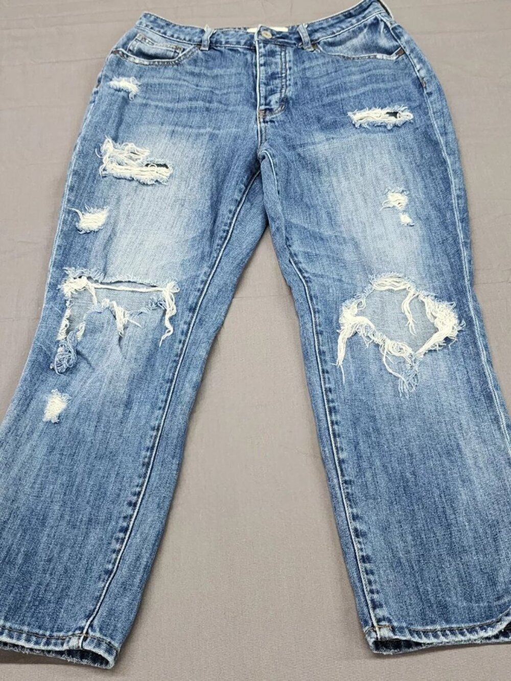 PacSun Mom Jeans Womens Size 26 High Rise Distressed Medium Wash Blue Cotton